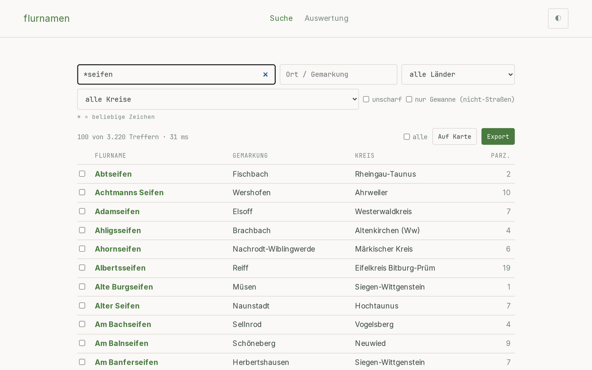 Screenshot flurname
